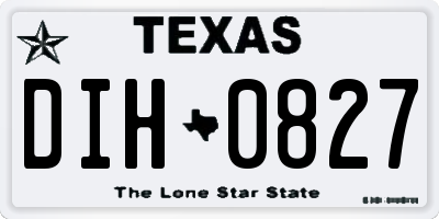 TX license plate DIH0827