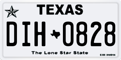 TX license plate DIH0828