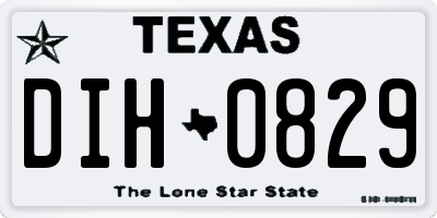 TX license plate DIH0829