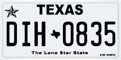 TX license plate DIH0835