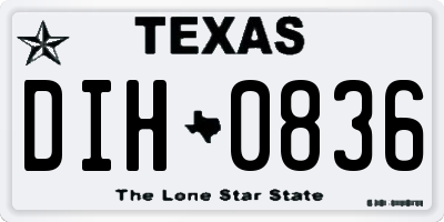 TX license plate DIH0836