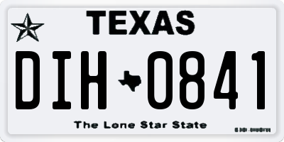 TX license plate DIH0841