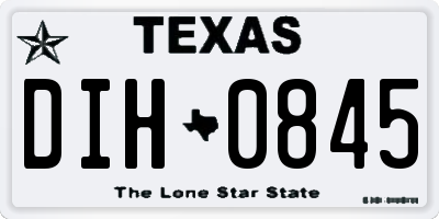 TX license plate DIH0845