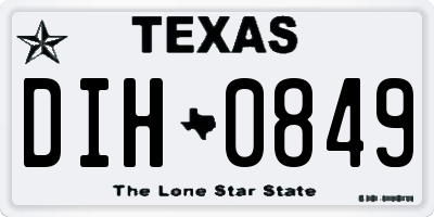 TX license plate DIH0849