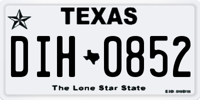 TX license plate DIH0852