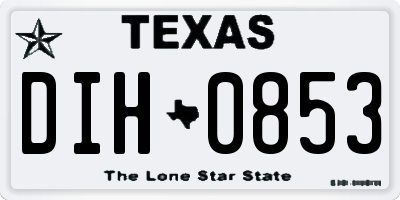 TX license plate DIH0853