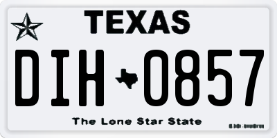 TX license plate DIH0857