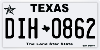 TX license plate DIH0862