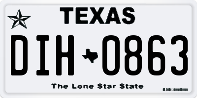 TX license plate DIH0863