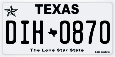 TX license plate DIH0870