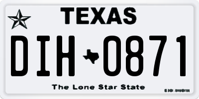TX license plate DIH0871