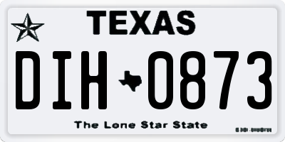 TX license plate DIH0873