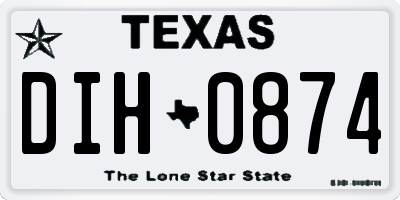 TX license plate DIH0874