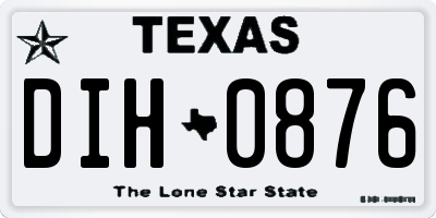 TX license plate DIH0876