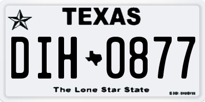 TX license plate DIH0877