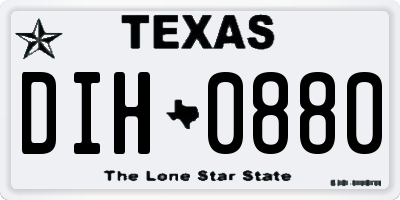 TX license plate DIH0880