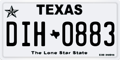 TX license plate DIH0883