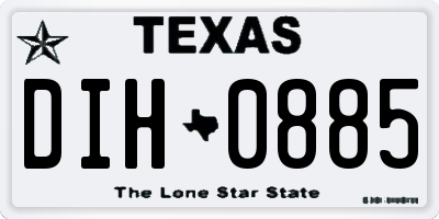 TX license plate DIH0885