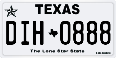 TX license plate DIH0888