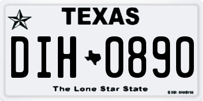 TX license plate DIH0890