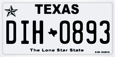 TX license plate DIH0893
