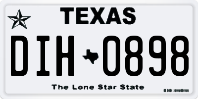 TX license plate DIH0898