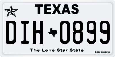 TX license plate DIH0899