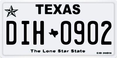 TX license plate DIH0902