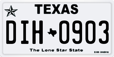 TX license plate DIH0903