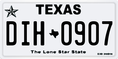 TX license plate DIH0907