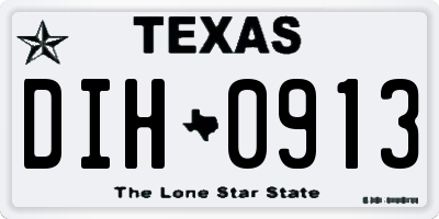 TX license plate DIH0913