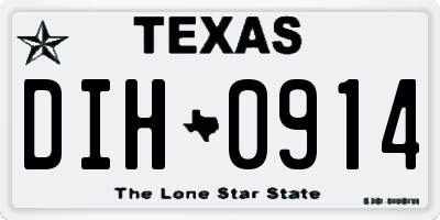 TX license plate DIH0914