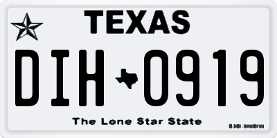 TX license plate DIH0919