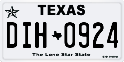 TX license plate DIH0924