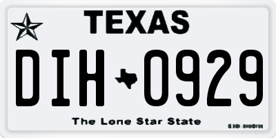 TX license plate DIH0929