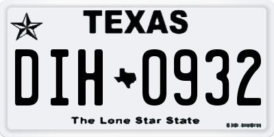 TX license plate DIH0932