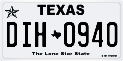 TX license plate DIH0940