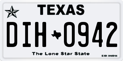 TX license plate DIH0942