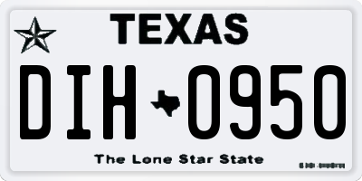 TX license plate DIH0950