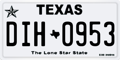 TX license plate DIH0953
