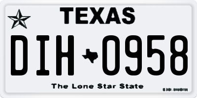 TX license plate DIH0958