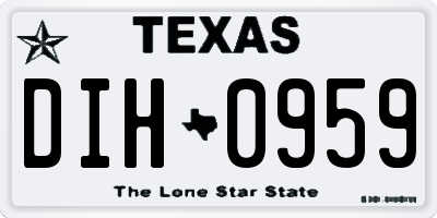 TX license plate DIH0959