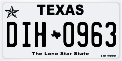 TX license plate DIH0963