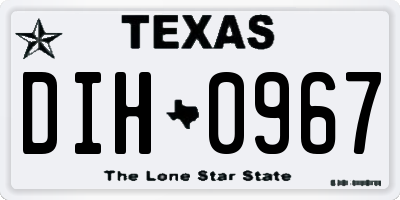 TX license plate DIH0967