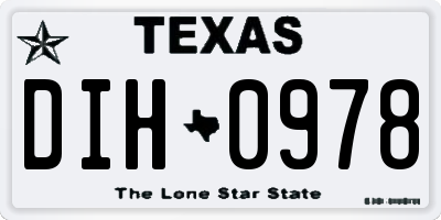 TX license plate DIH0978