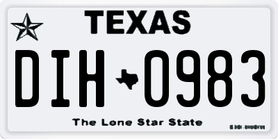 TX license plate DIH0983