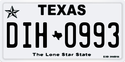 TX license plate DIH0993