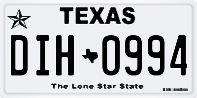 TX license plate DIH0994