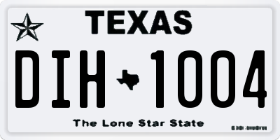 TX license plate DIH1004
