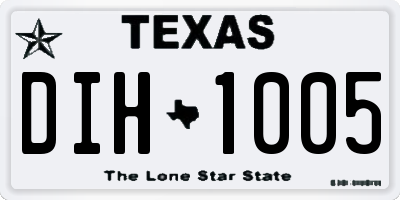 TX license plate DIH1005